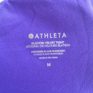Athleta Women’s Medium Elation Purple Velvet Leggings thumbnail 4