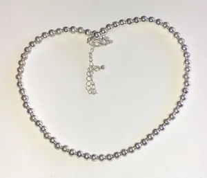Classic Silver Tone Beaded Boho Necklace thumbnail 1