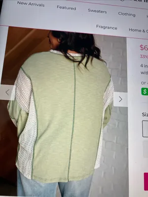 Patchwork Sage waffle Knit V thumbnail 2