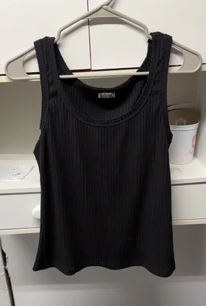 Intimately Free People Top Black Tank Ribbed thumbnail 1