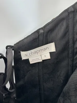 V. Chapman The Vivian Dress in Black Windsor Brocade thumbnail 3