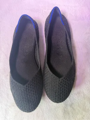 Rothy's Black Knit Ballet Flat with Blue Accent thumbnail 7