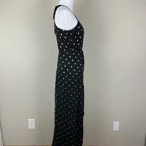 Lovers + Friends Revolve Bridget Maxi Dress Small Black Gold Polka Dot Ruffle S‎ thumbnail 4