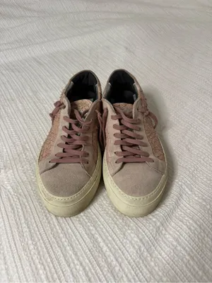 P448 Pink Taupe Platform Sneakers with Textured Side Panels thumbnail 2