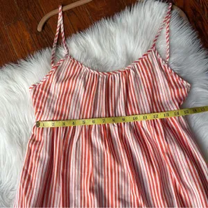GLAM Striped Babydoll Dress Orange & Cream NWOT thumbnail 7