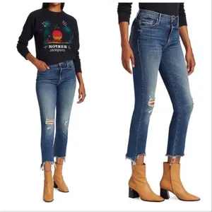 Mother Denim The Insider Crop Step Chew Straight Jeans thumbnail 2