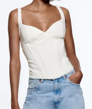 ZARA white corset top XS thumbnail 2