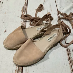Nwot‎ Steve Madden Mesa Leather Espadrille Ankle Rope Tie Sandals thumbnail 2