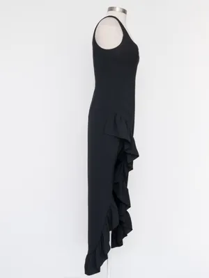 Dress the Population‎ - Charlene Asymmetrical Ruffle Mermaid Gown thumbnail 3
