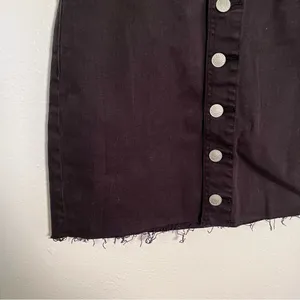 Pacsun Womens Size 26 Button Front Denim Mini Skirt Black Cut Off Stretch Cotton thumbnail 5