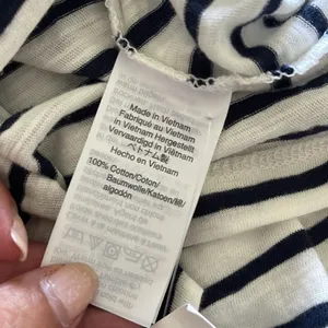 NWT Madewell Cotton T-shirt V neck Navy‎ striped Size Small thumbnail 7