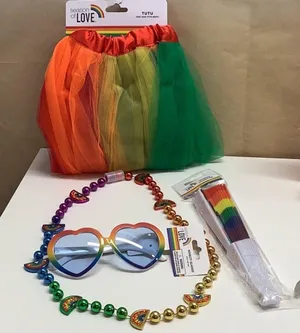 Pride Party Costume Accessories LGBTQ+: Festival Bundle of 4pcs. New With Tags. thumbnail 1