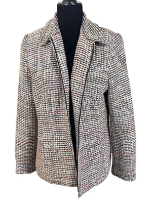 Sag Harbor Multicolor Boucle Full Zip Jacket Blazer Women's Size 8 thumbnail 1