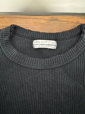 Urban Outfitters Black Ribbed Short Sleeve Tee thumbnail 2