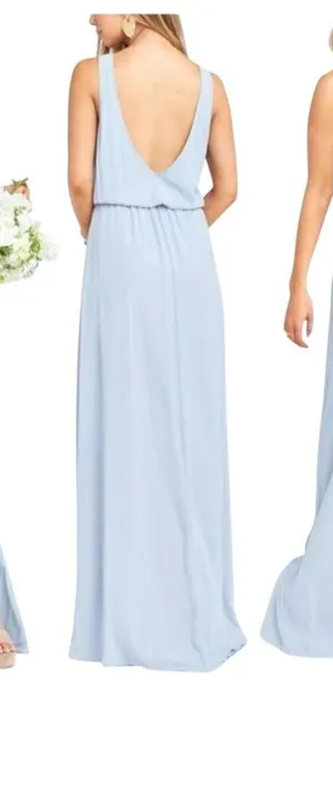 Show Me Your MuMu Dress‎ Women Medium Steel Blue Chiffon Kendall Side Slit Maxi thumbnail 1