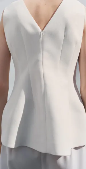 ZARA Peplum Top White thumbnail 3