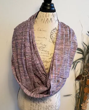 Lululemon Vinyasa Scarf Purple‎ Pink Space Dye Snap Button Infinity Wrap O/S thumbnail 1