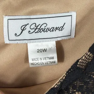 Jessica Howard Black Lace Overlay Dress with Beige Lining Sze 20W thumbnail 7