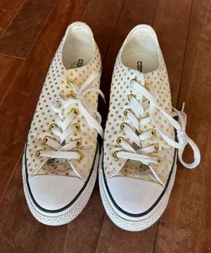 Converse Low-Top Sneakers white and gold polka dot thumbnail 1
