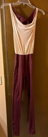 Free People Movement light & maroon jumpsuit thumbnail 1