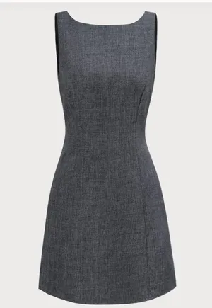 Rihoas Grey Boat Neck Sleeveless Dress thumbnail 6