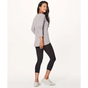 Lululemon Another Round Pima Cotton Long Sleeve Shirt in Dark Chrome WOMEN SMALL thumbnail 4
