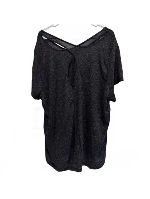 RBX Charcoal Gray Crossed Back Athletic V-Neck Top Plus Size 3X thumbnail 2