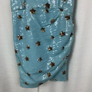 Revolve Superdown Blue Star Print Sequin Dina Mini Dress Sz.S thumbnail 7