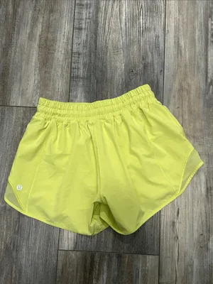 Lululemon neon yellow speed shorts size 4 thumbnail 3