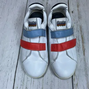 Goats The 005 Leather Sneaker Velcro Straps White Size 8.5 thumbnail 3