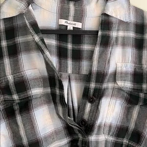 NWOT madewell Popover Shirt in Plaid thumbnail 6
