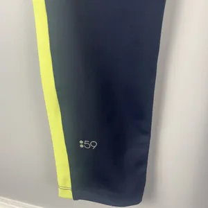 Splits59 Navy yellow striped cropped high rise leggings size medium thumbnail 5