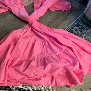 Shy Velvet Dress Womens L Crossover Cut Out‎ Waist Mini Summer Square Neck Pink thumbnail 8