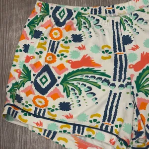 Emily McCarthy Ikat Jungle Tropical Multi Print Pima Cotton Pajama Shorts Small thumbnail 3