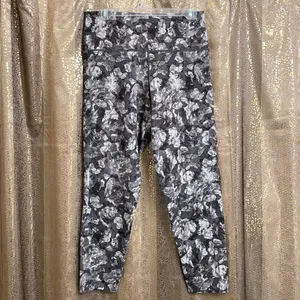 Aerie offline goals high rise 7/8 leggings, short inseam, gray floral print XL thumbnail 2