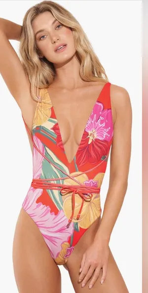 Maaji Camellia Reversible One-Piece Swimsuit, Size Large, $169 thumbnail 1