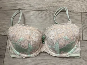 Victoria’s Secret Blue Lace Sequin Very Sexy Bra Size 34C thumbnail 1
