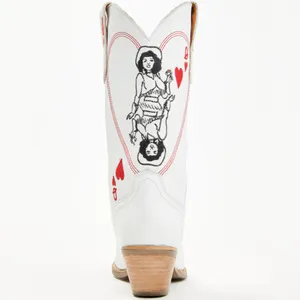 Dingo Queen Of Hearts‎ White and Red Western Heeled Boots thumbnail 5