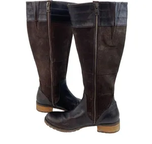 Timberland Knee High Brown Mixed Leather Boots Womens US Sz 7 Zip Casual Winter thumbnail 4