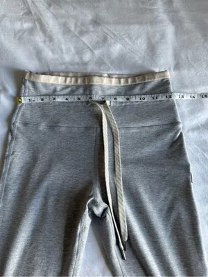 Vuori Light Heather Cream Grey Vibe Elevation Drawstring Leggings VW452 Small thumbnail 6