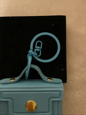 Sky Blue Mini Purse Key & Card Holder with Gold Snap thumbnail 6