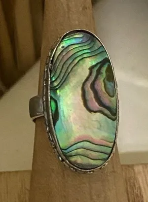 Abalone Sterling Silver Rings Size 61/4 thumbnail 1