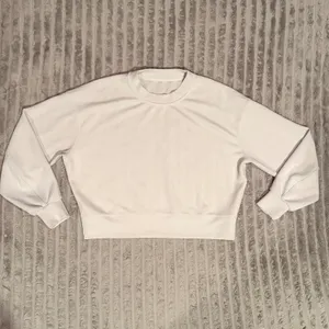 Lululemon Ribbed Softstreme Perfectly Oversized Cropped Crew in Bone Size M thumbnail 2