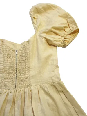 NWT Reformation Davila in Parmesan Yellow Linen Puff Sleeve Midi Dress 8 thumbnail 8