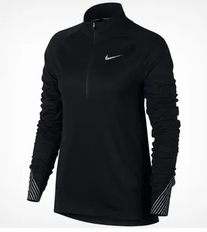 Nike Black Flash Long Sleeve Quarter Zip Dri Fit Running Shirt Top M thumbnail 9