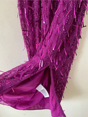 Liv foster party cocktail Fuchsia Sequin Fringe Slip Midi Dress thumbnail 7