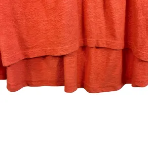 Pilcro By Anthropologie 100% Cotton Tangerine Baby Doll‎ Peplum Blouse Size M thumbnail 5