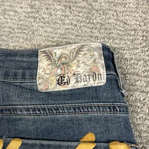 Ed Hardy Flare Jeans Womens 26 True Love Dagger Love Eternal Embroidered Y2K thumbnail 10
