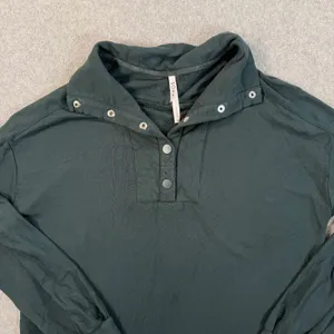 SOMA Women's Small Dark Green Collared Pullover Sweatshirt Snap Button Front thumbnail 4