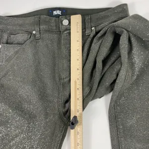 Paige Jeans Womens 29 Gray Silver Claudine Crop Flare Glitter Coated‎ Shimmer thumbnail 4
